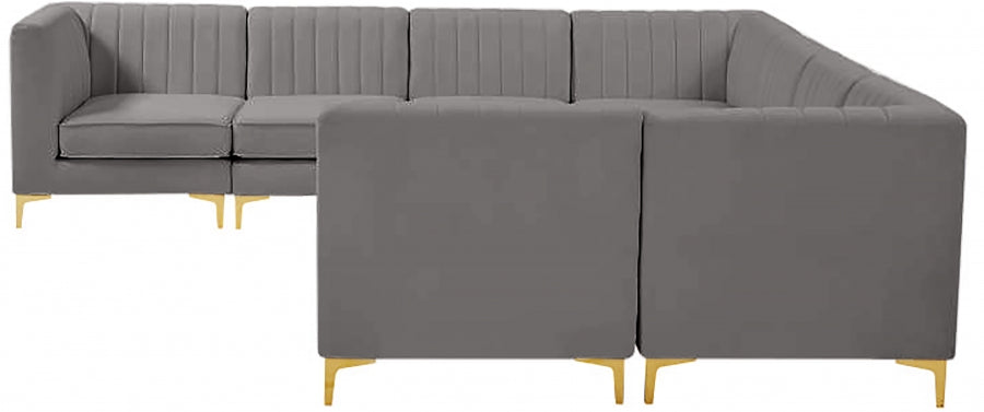 Sectionnel modulaire en velours Alina