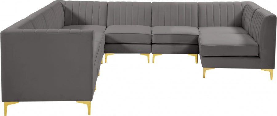 Sectionnel modulaire en velours Alina