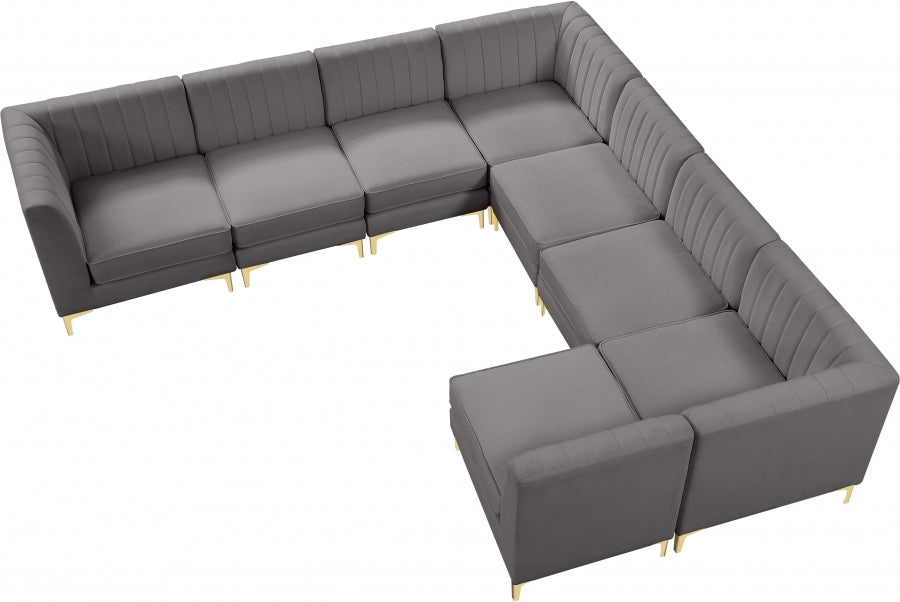 Sectionnel modulaire en velours Alina