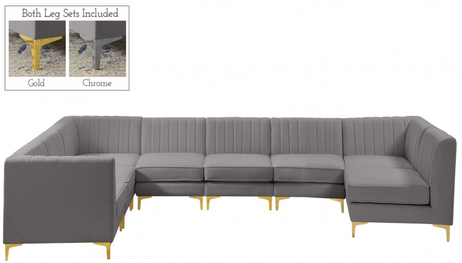 Sectionnel modulaire en velours Alina