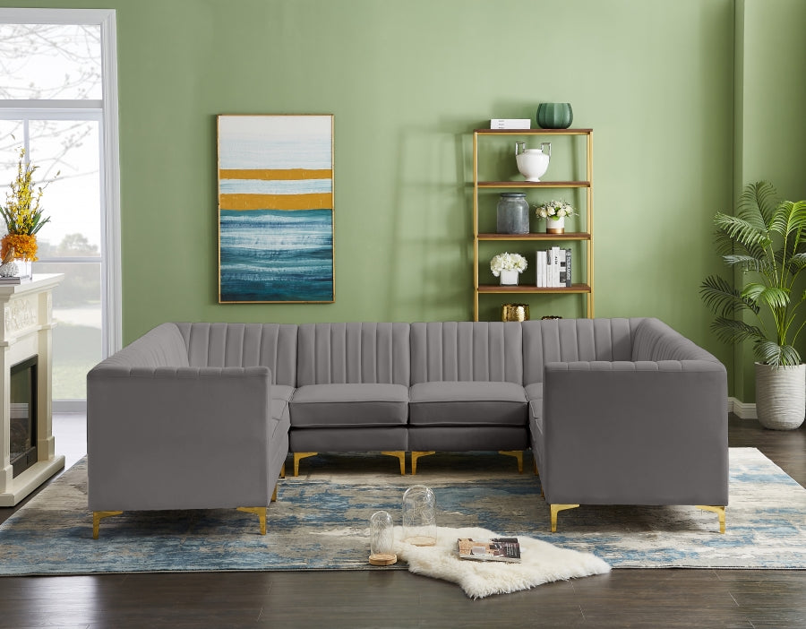 Sectionnel modulaire en velours Alina