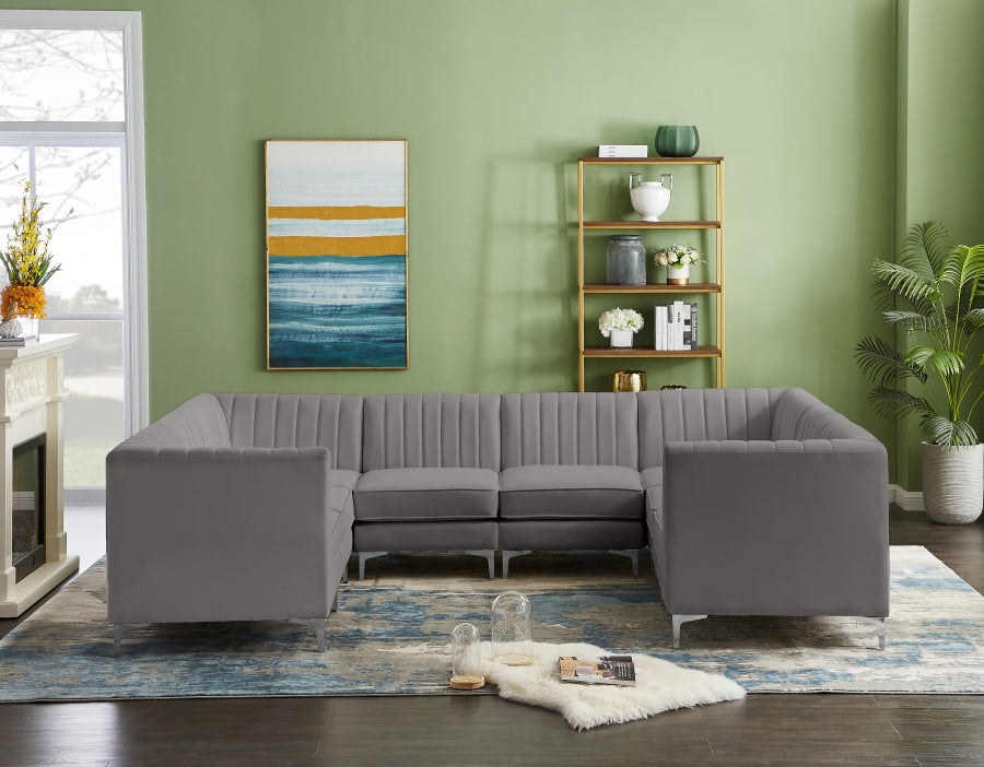 Sectionnel modulaire en velours Alina