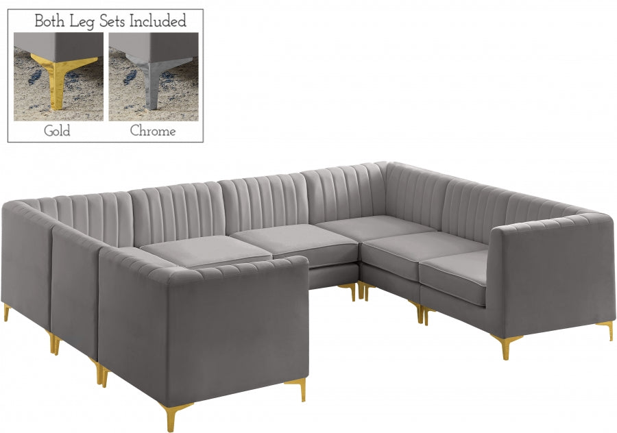 Sectionnel modulaire en velours Alina