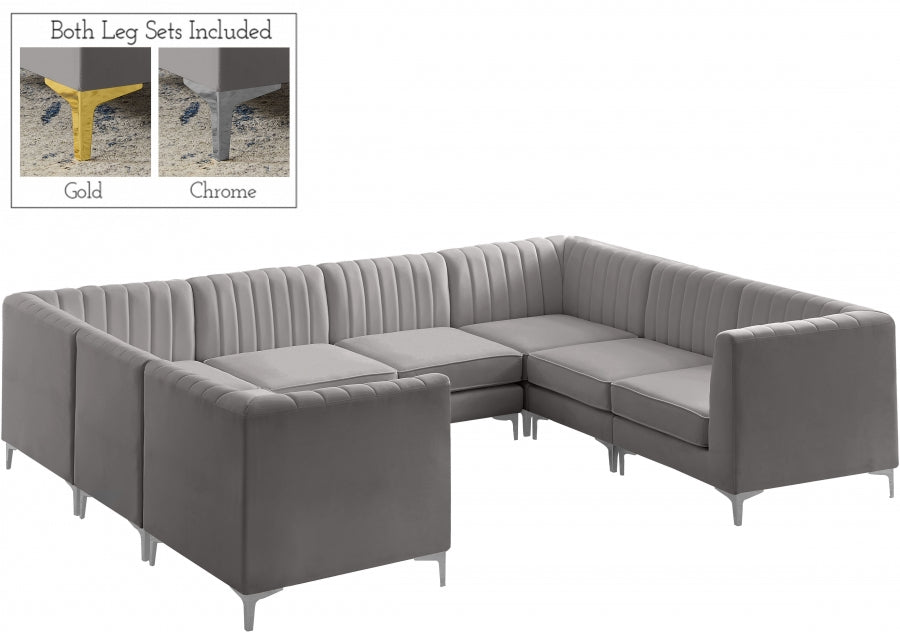 Sectionnel modulaire en velours Alina