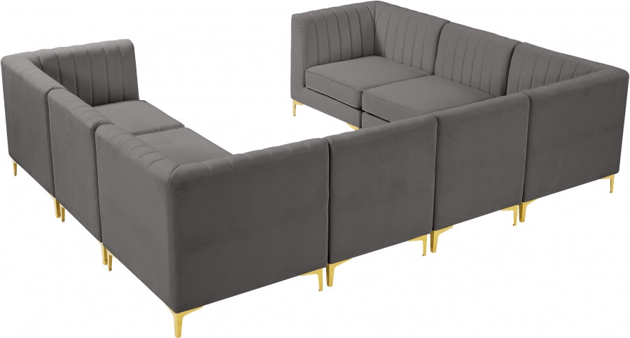 Sectionnel modulaire en velours Alina