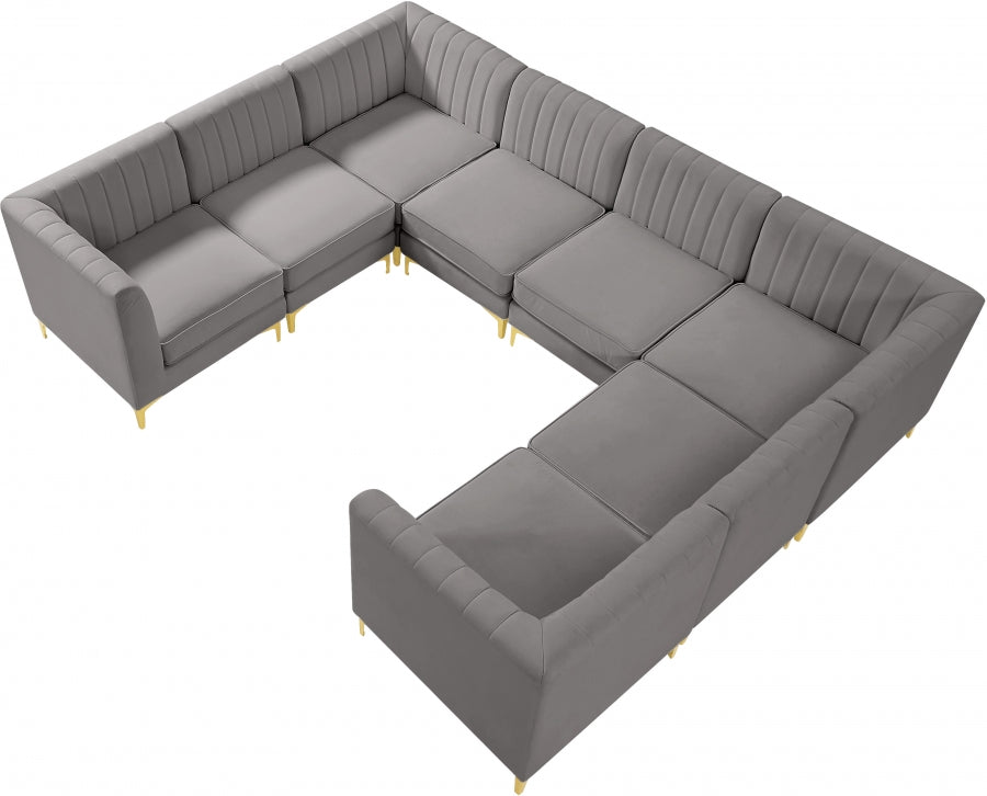 Sectionnel modulaire en velours Alina