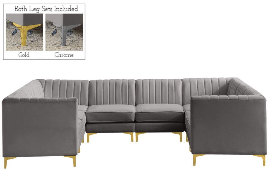 Sectionnel modulaire en velours Alina