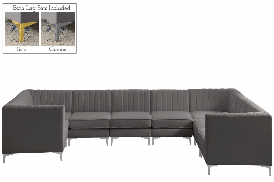 Sectionnel modulaire en velours Alina