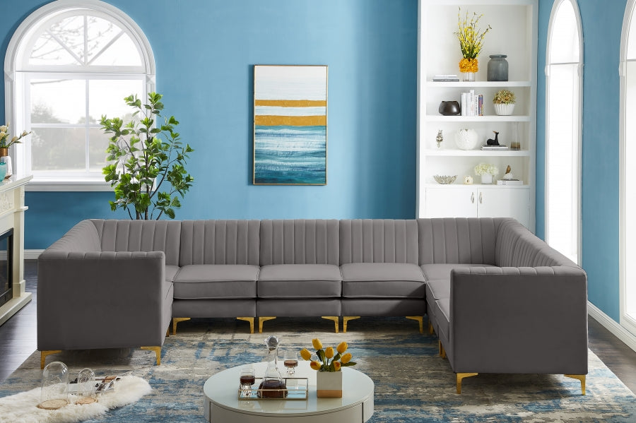 Sectionnel modulaire en velours Alina
