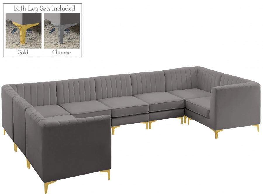 Sectionnel modulaire en velours Alina