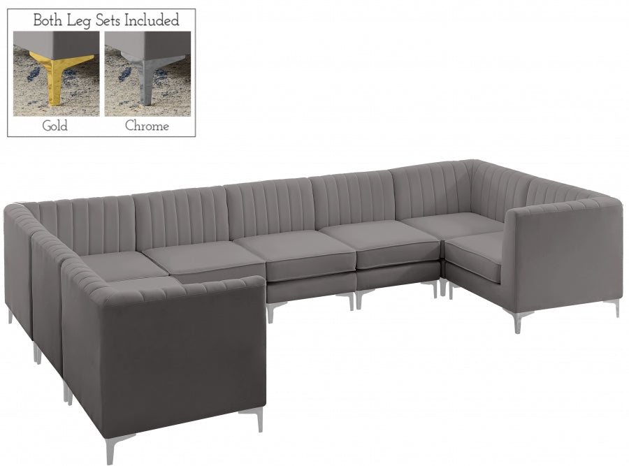 Sectionnel modulaire en velours Alina
