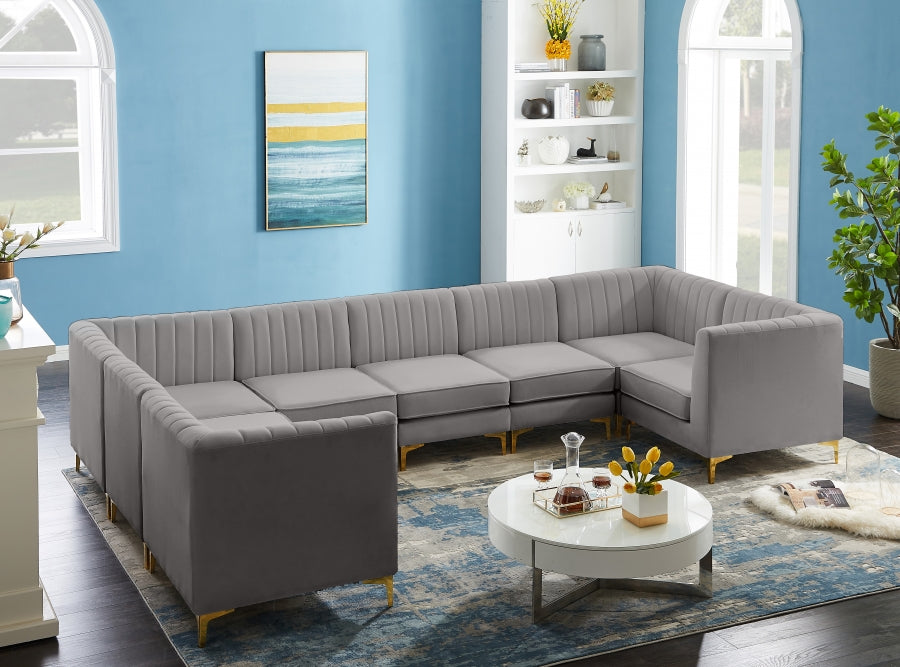 Sectionnel modulaire en velours Alina
