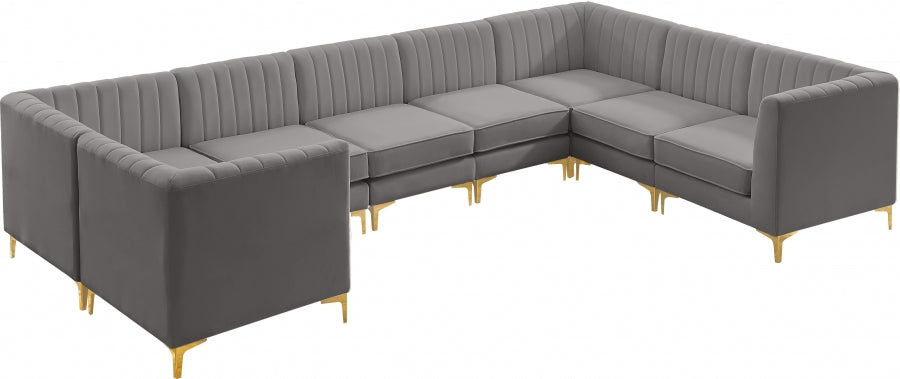 Sectionnel modulaire en velours Alina