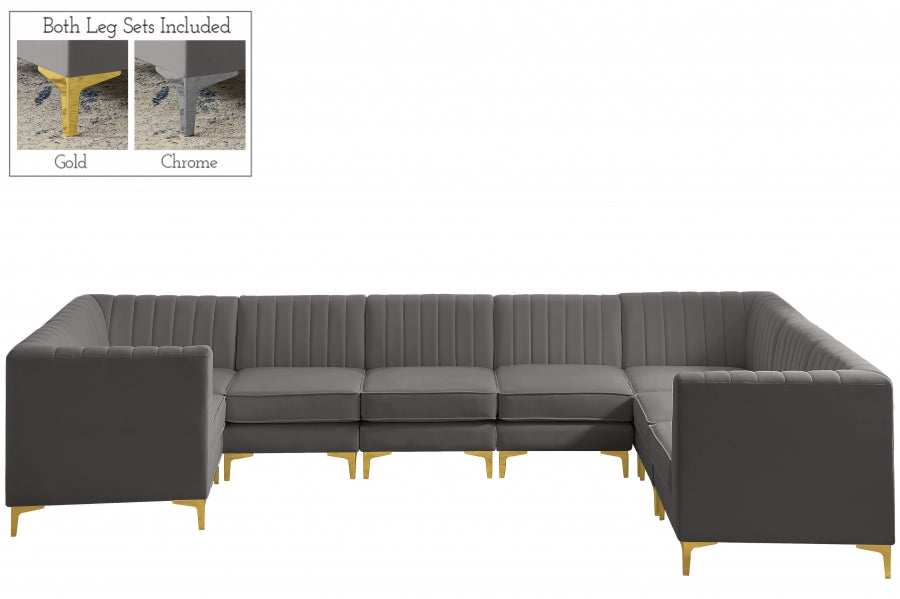 Sectionnel modulaire en velours Alina