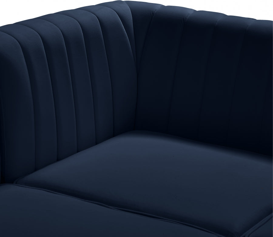 Chaise modulaire sans accoudoirs en velours Alina