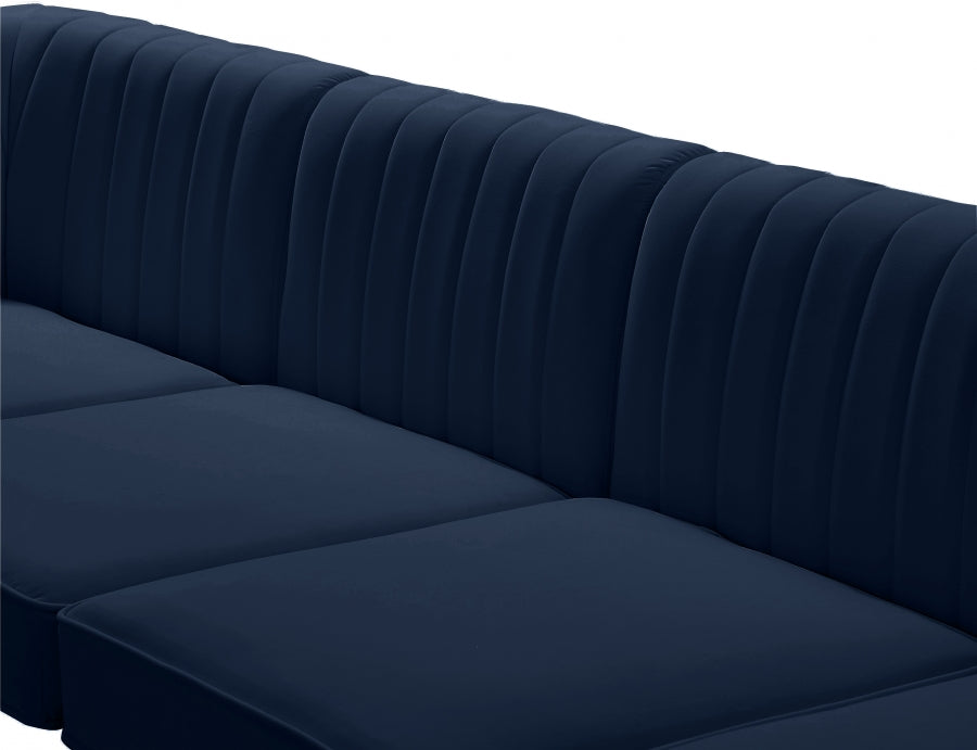 Chaise modulaire sans accoudoirs en velours Alina