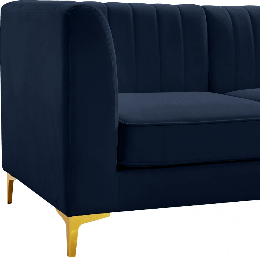 Chaise modulaire sans accoudoirs en velours Alina