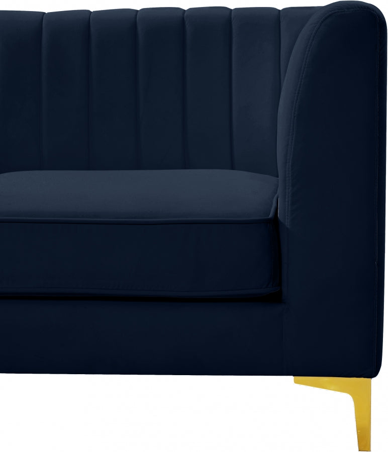 Chaise modulaire sans accoudoirs en velours Alina