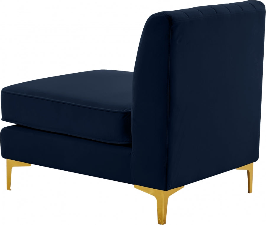 Chaise modulaire sans accoudoirs en velours Alina