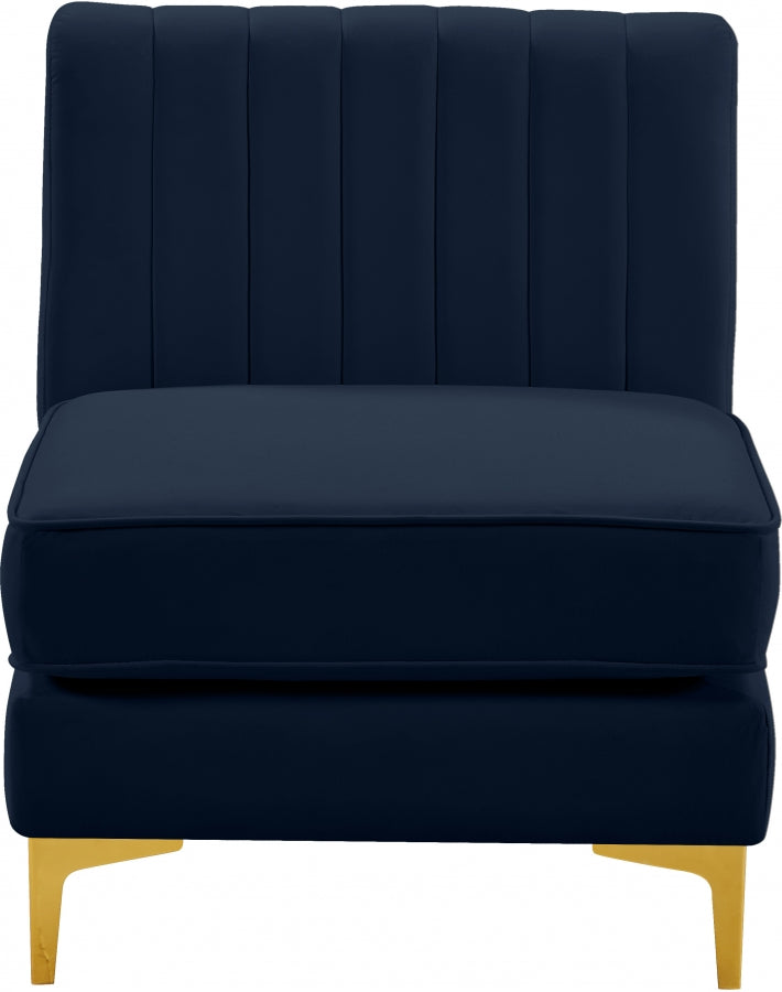 Chaise modulaire sans accoudoirs en velours Alina