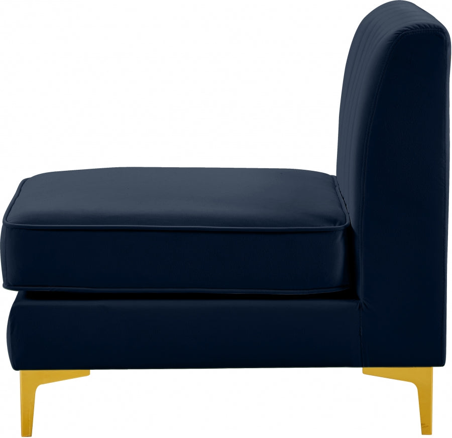 Chaise modulaire sans accoudoirs en velours Alina