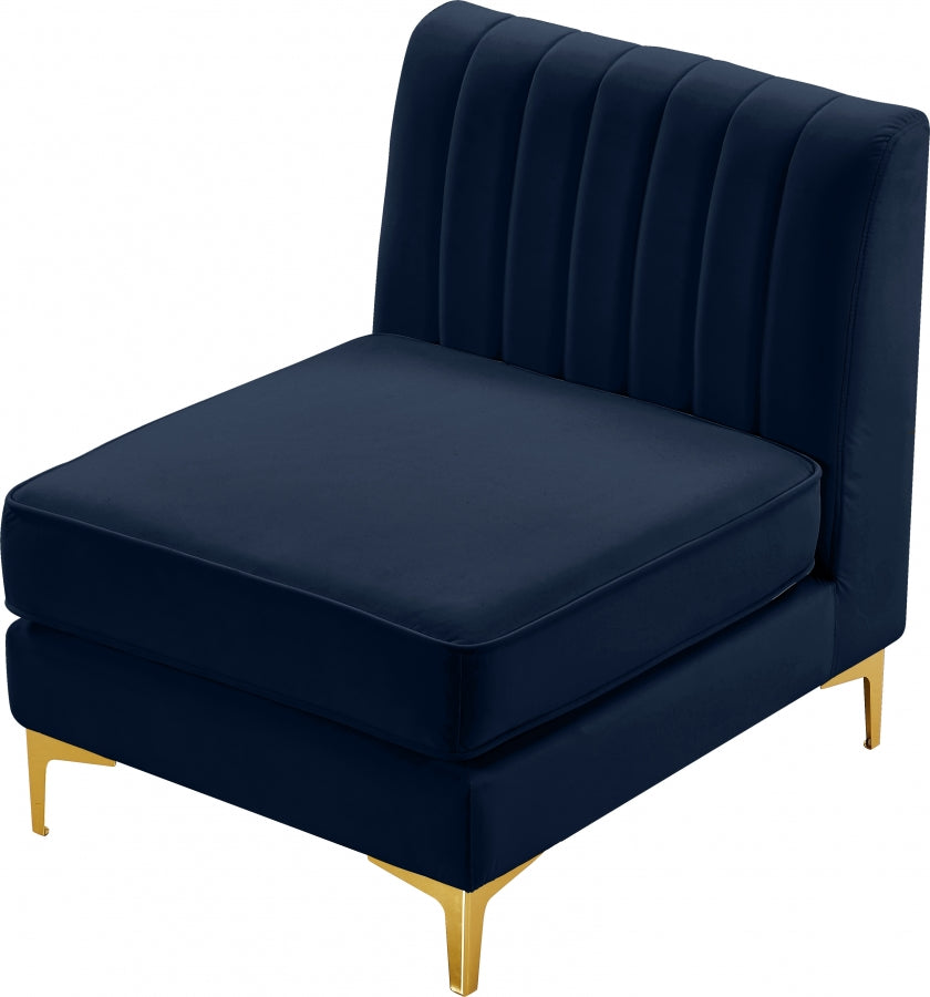 Chaise modulaire sans accoudoirs en velours Alina