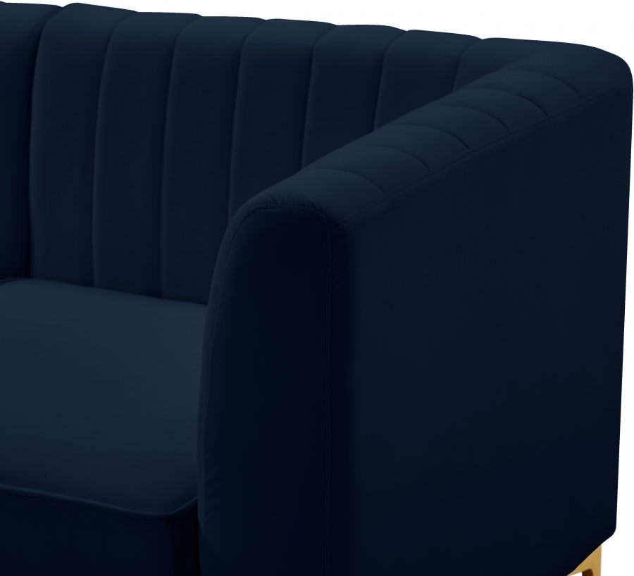 Chaise modulaire sans accoudoirs en velours Alina