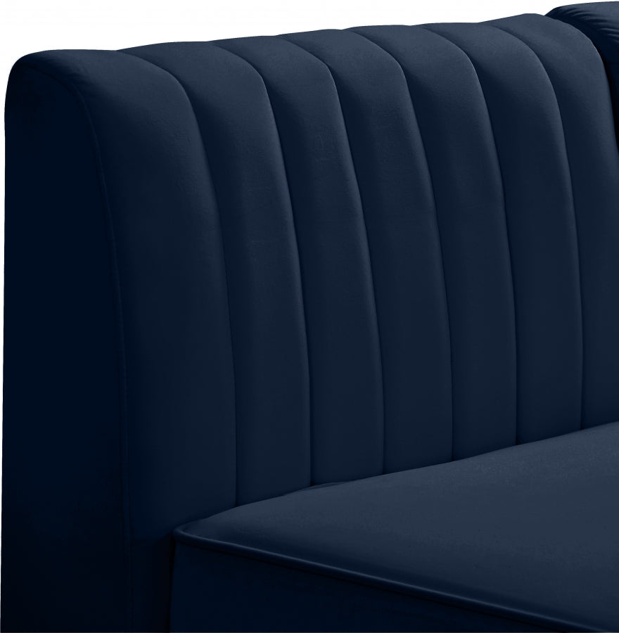 Chaise modulaire sans accoudoirs en velours Alina