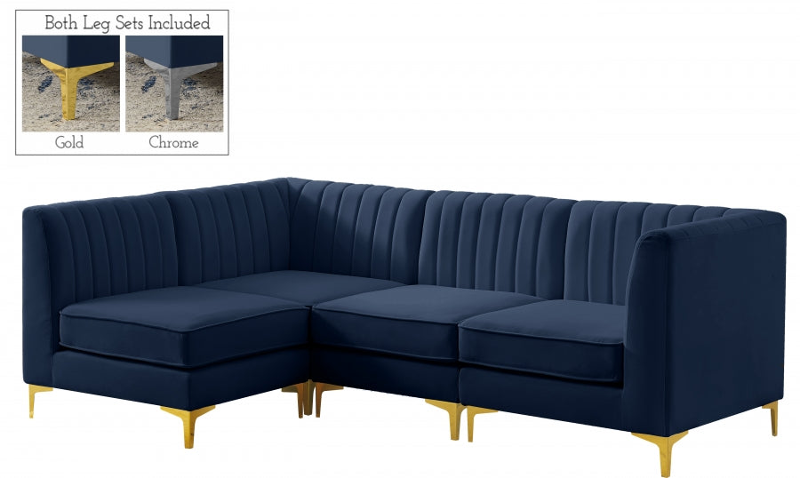 Sectionnel modulaire en velours Alina