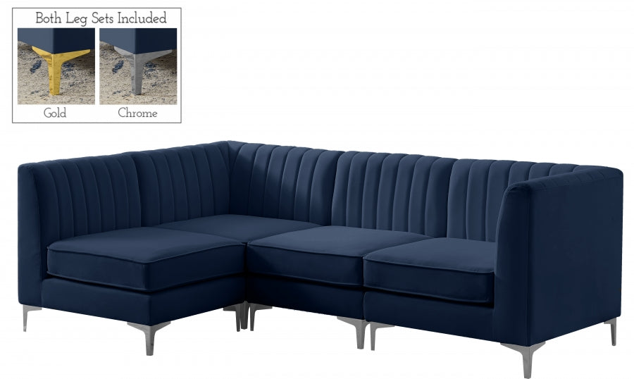 Sectionnel modulaire en velours Alina
