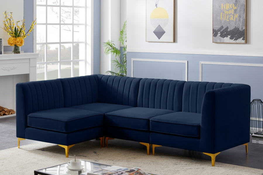 Sectionnel modulaire en velours Alina