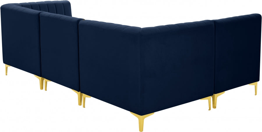 Sectionnel modulaire en velours Alina