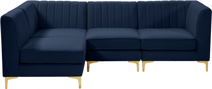 Sectionnel modulaire en velours Alina