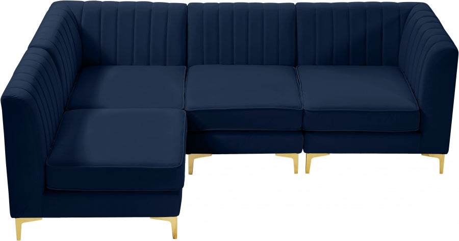 Sectionnel modulaire en velours Alina