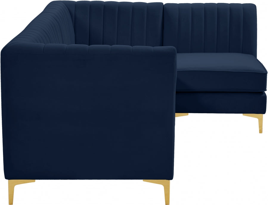 Sectionnel modulaire en velours Alina