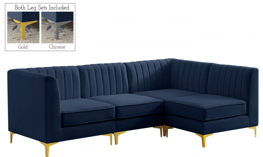 Sectionnel modulaire en velours Alina