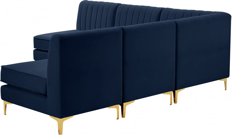 Sectionnel modulaire en velours Alina