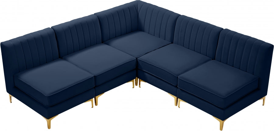 Sectionnel modulaire en velours Alina