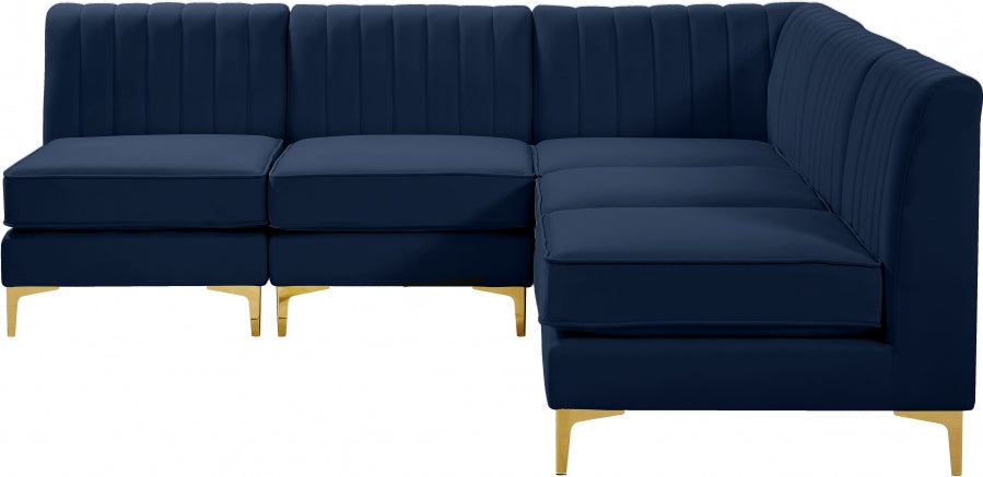 Sectionnel modulaire en velours Alina