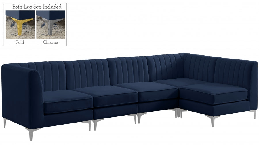 Sectionnel modulaire en velours Alina