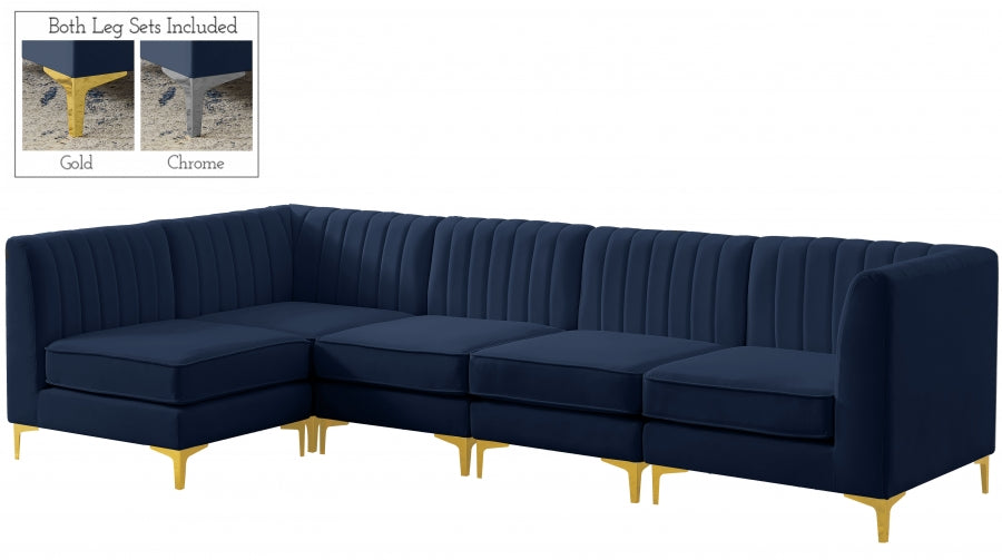 Sectionnel modulaire en velours Alina