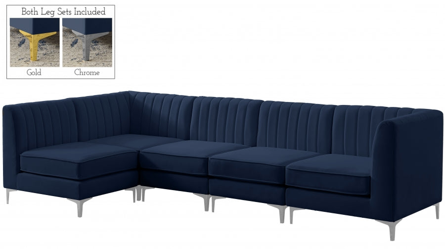 Sectionnel modulaire en velours Alina
