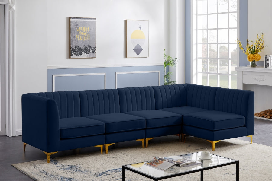 Sectionnel modulaire en velours Alina