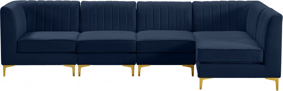 Sectionnel modulaire en velours Alina