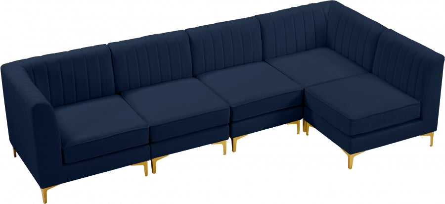 Sectionnel modulaire en velours Alina