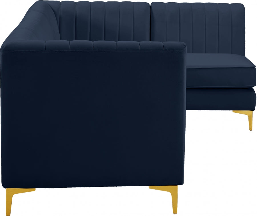 Sectionnel modulaire en velours Alina
