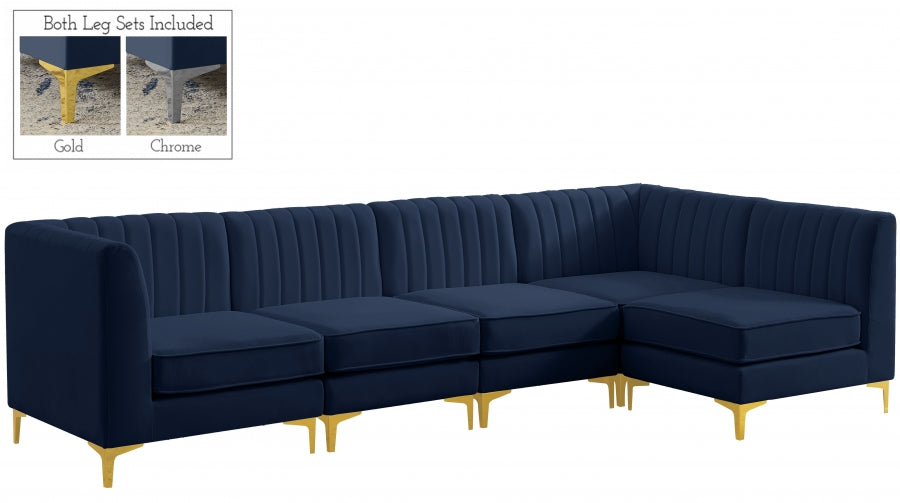 Sectionnel modulaire en velours Alina
