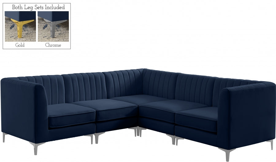 Sectionnel modulaire en velours Alina