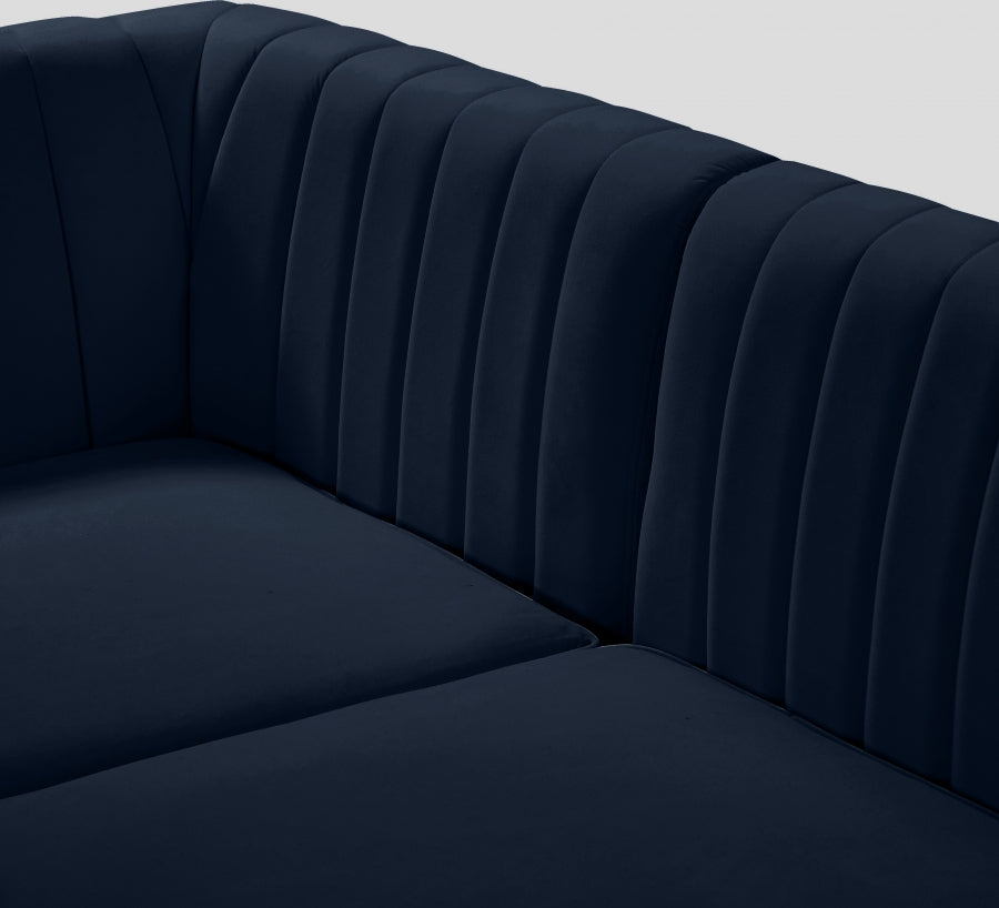 Sectionnel modulaire en velours Alina