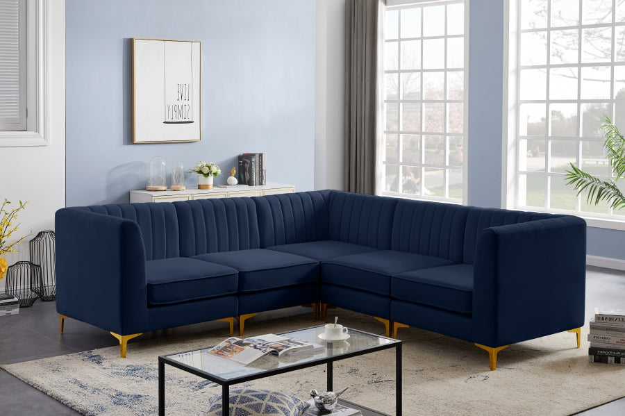 Sectionnel modulaire en velours Alina